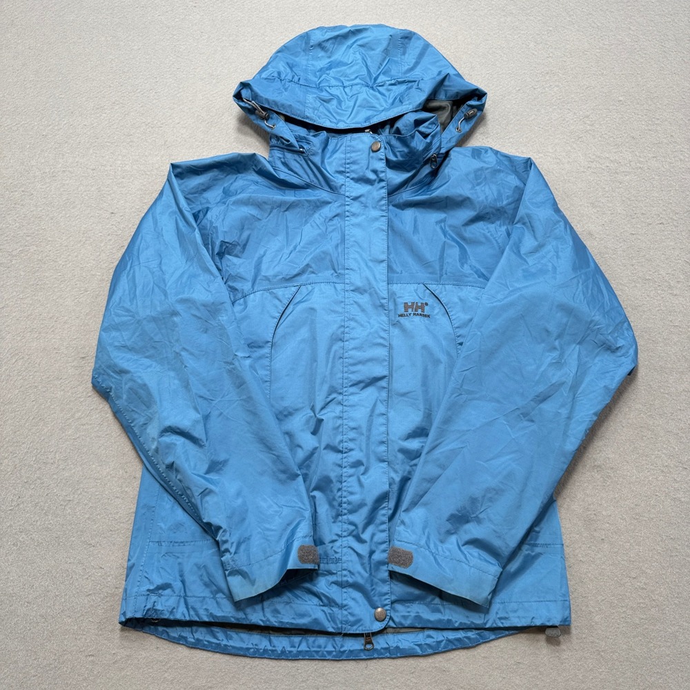 Helly Hansen Rain Jacket Women's Small Blue Helly Tech Hooded Ripstop Waterproof